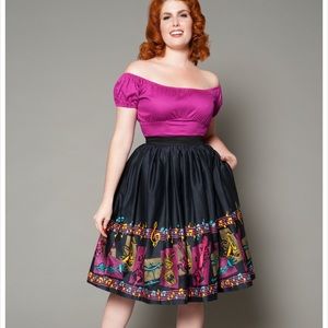 PINUP GIRL CLOTHING BELLA SKIRT MUSIC NOTES PRINT